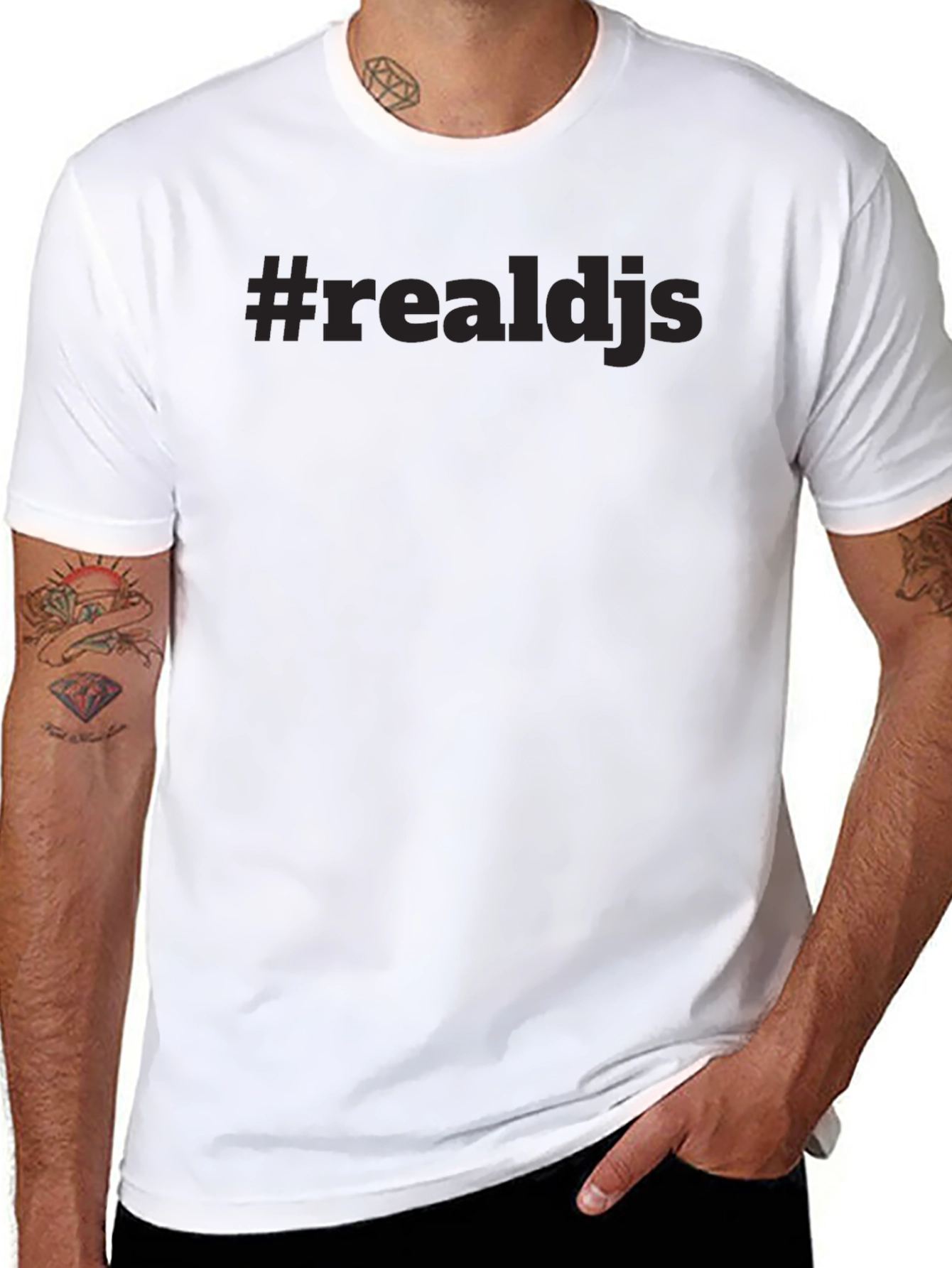 #realdjs Black T-Shirt - Minimalist Style