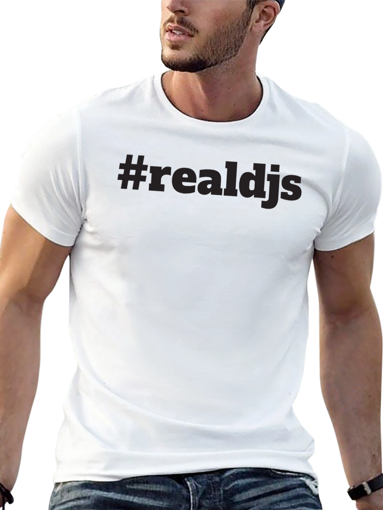 #realdjs Black T-Shirt - Minimalist Style