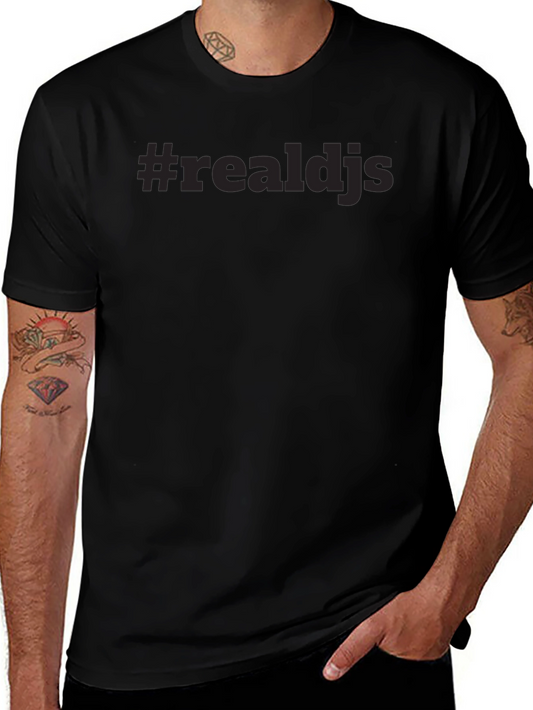#realdjs Black T-Shirt - Minimalist Style