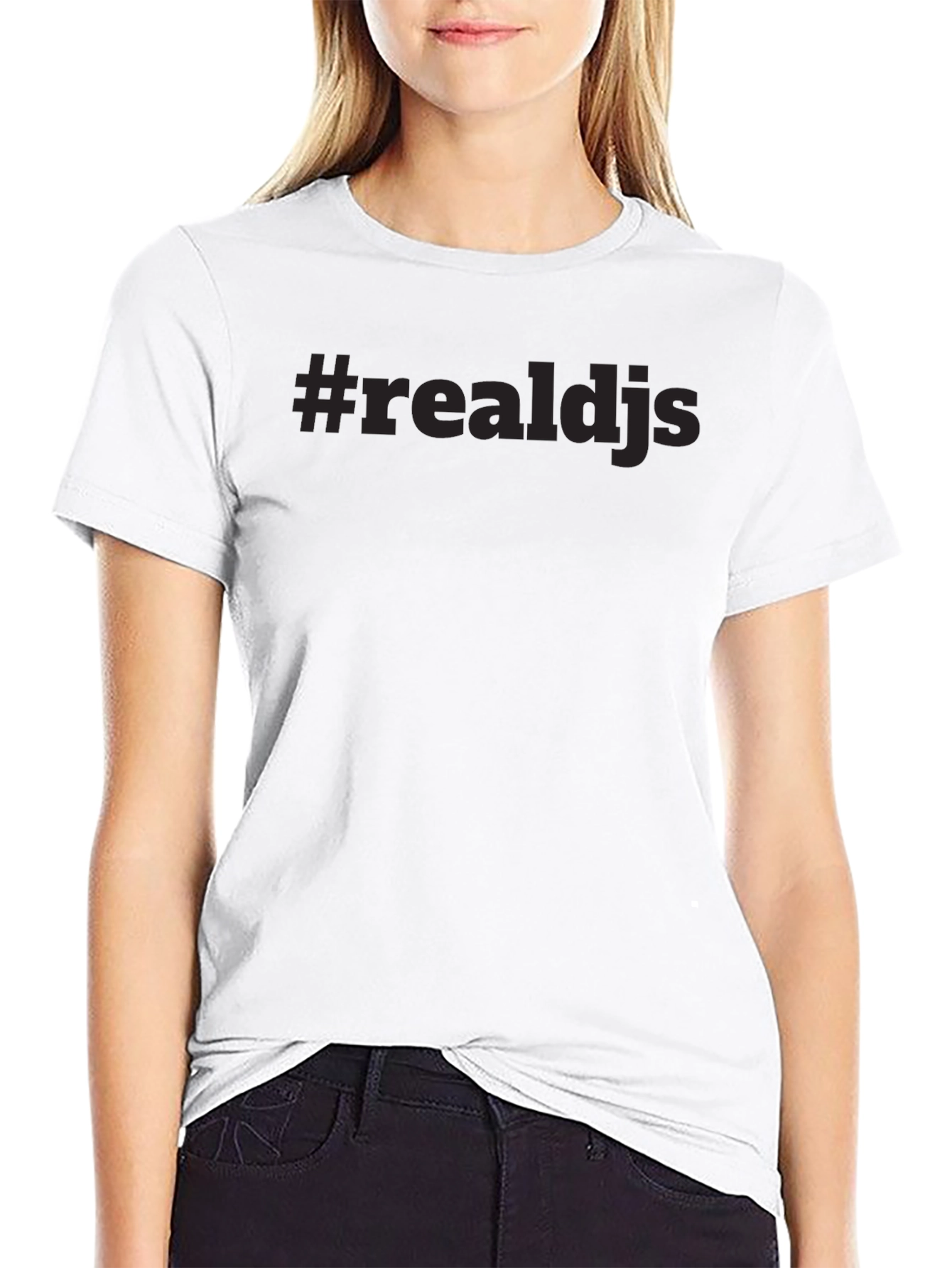 #realdjs Black T-Shirt - Minimalist Style