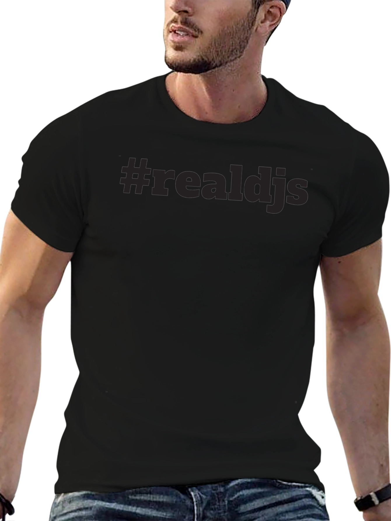 #realdjs Black T-Shirt - Minimalist Style