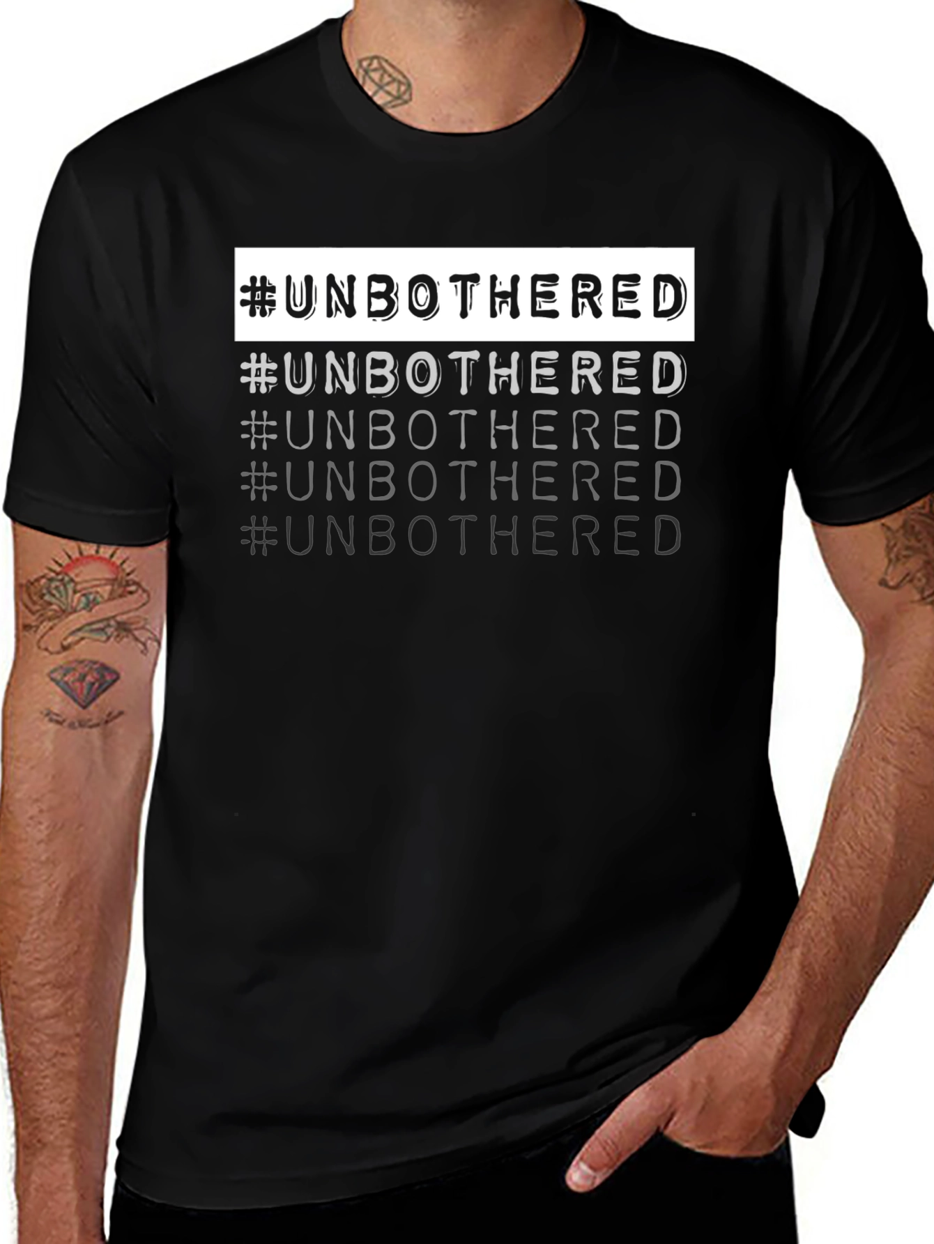 #Unbothered Graphic Tee - Cool & Trendy Black T-Shirt