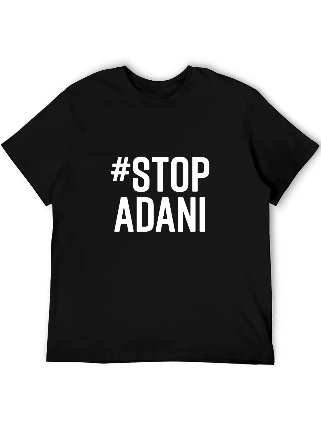 #StopAdani Activist Black Cotton T-Shirt - Mens