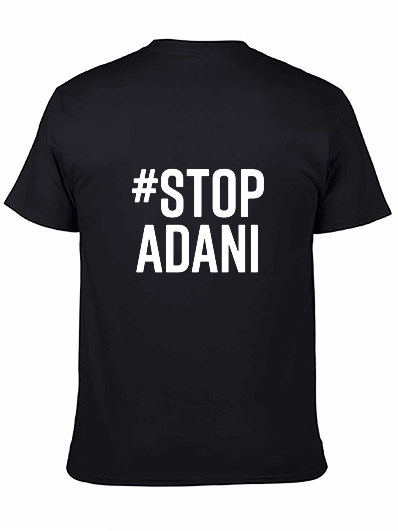 #StopAdani Activist Black Cotton T-Shirt - Mens
