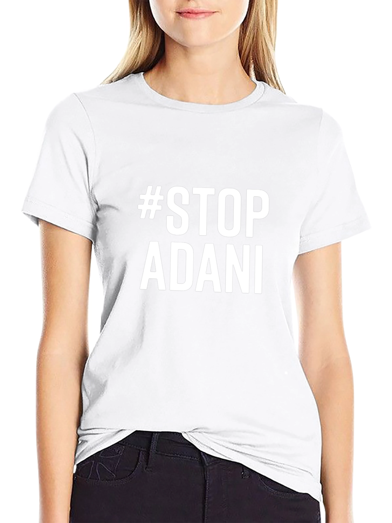 #StopAdani Activist Black Cotton T-Shirt - Mens