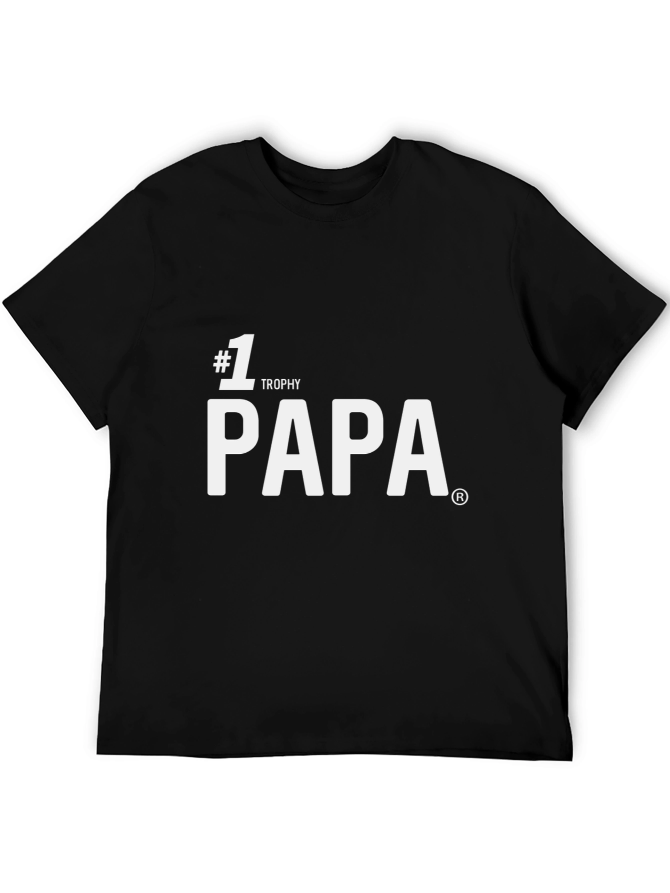#1 Trophy Papa T-Shirt - Black Cotton Blend