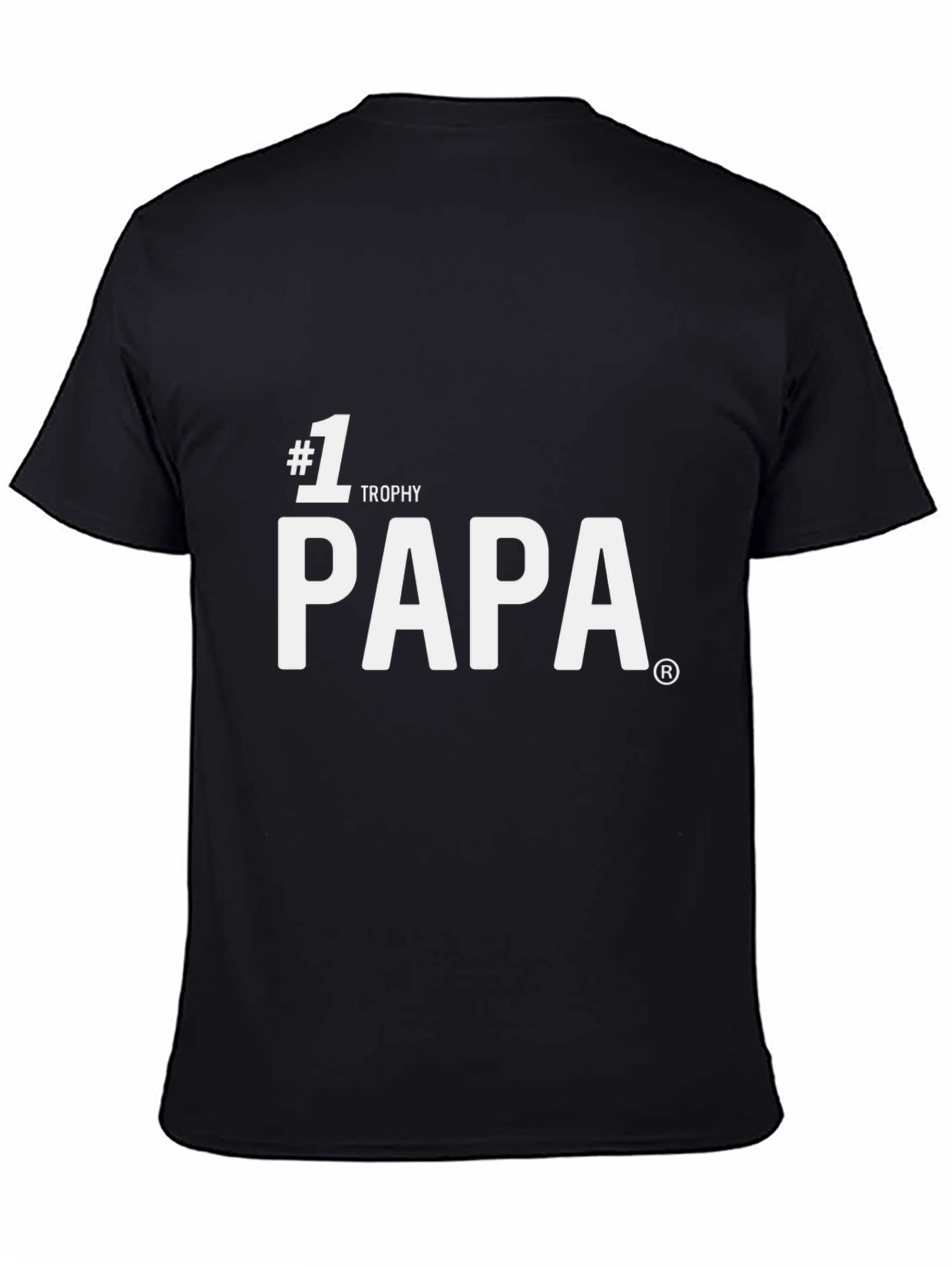 #1 Trophy Papa T-Shirt - Black Cotton Blend