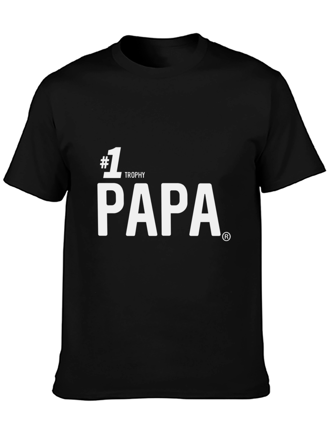 #1 Trophy Papa T-Shirt - Black Cotton Blend